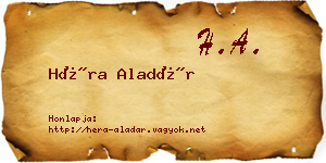 Héra Aladár névjegykártya
